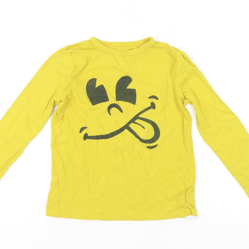 Gap Boys Yellow Graphic Long Sleeve T-Shirt 6-7 Years