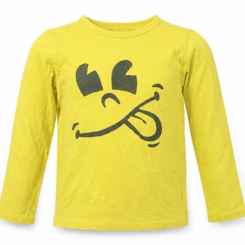 Gap Boys Yellow Graphic Long Sleeve T-Shirt 6-7 Years