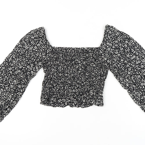 Nobody's Child Women's Black Floral Blouse Size 8