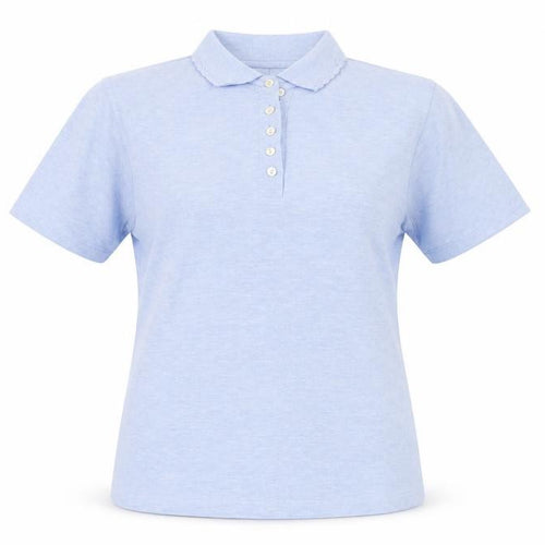 EWM Women's Blue Polo Shirt Size M Cotton Casual