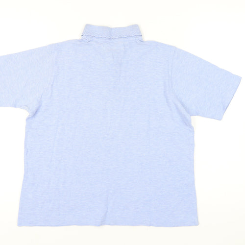 EWM Women's Blue Polo Shirt Size M Cotton Casual