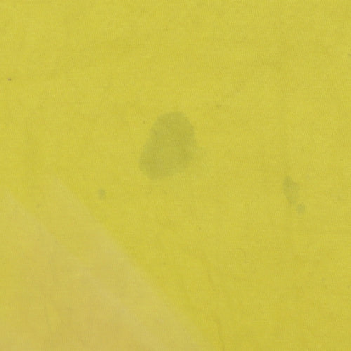 Nike Men's Yellow S Cotton Logo T-Shirt