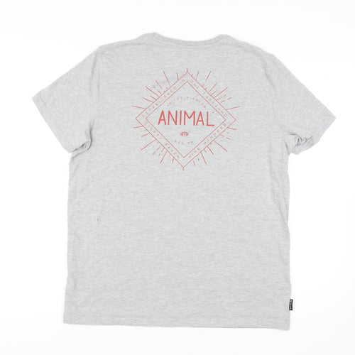 Animal Grey Men's Crew Neck T-Shirt, Size L
