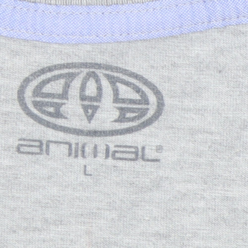 Animal Grey Men's Crew Neck T-Shirt, Size L
