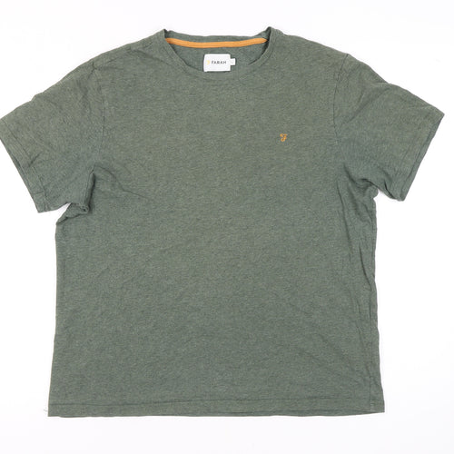 Farah Men's Green Short Sleeve Crew Neck T-Shirt L