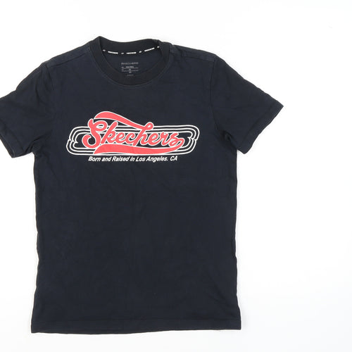 Skechers Unisex Black T-Shirt XS Lightweight Basic