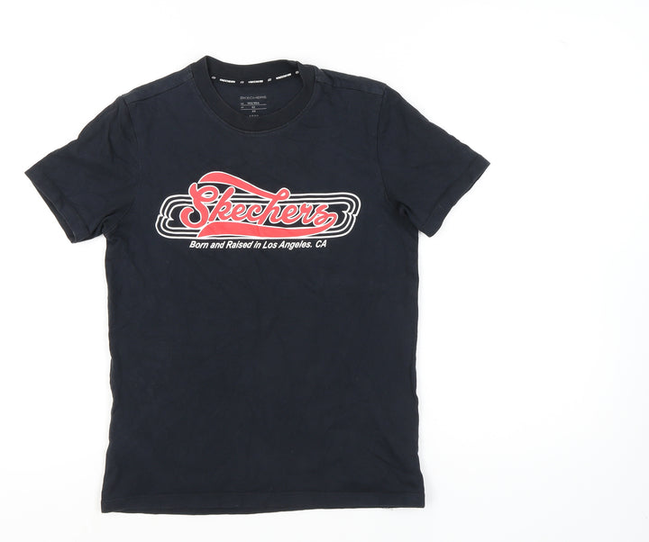 Skechers Unisex Black T-Shirt XS Lightweight Basic