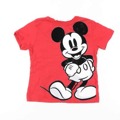 Disney Girls Red Mickey Graphic T-Shirt - 4 Years