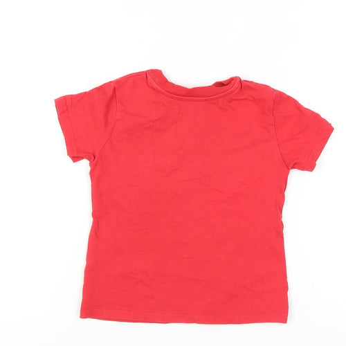 Disney Girls Red Mickey Graphic T-Shirt - 4 Years