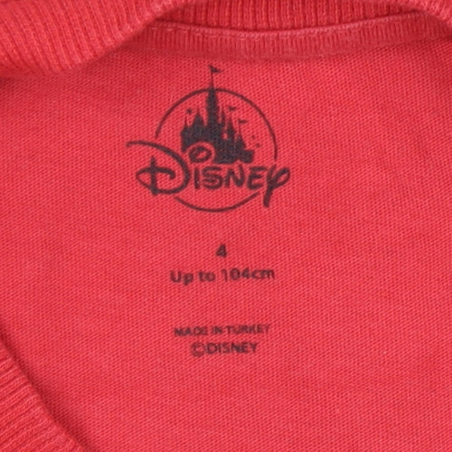 Disney Girls Red Mickey Graphic T-Shirt - 4 Years