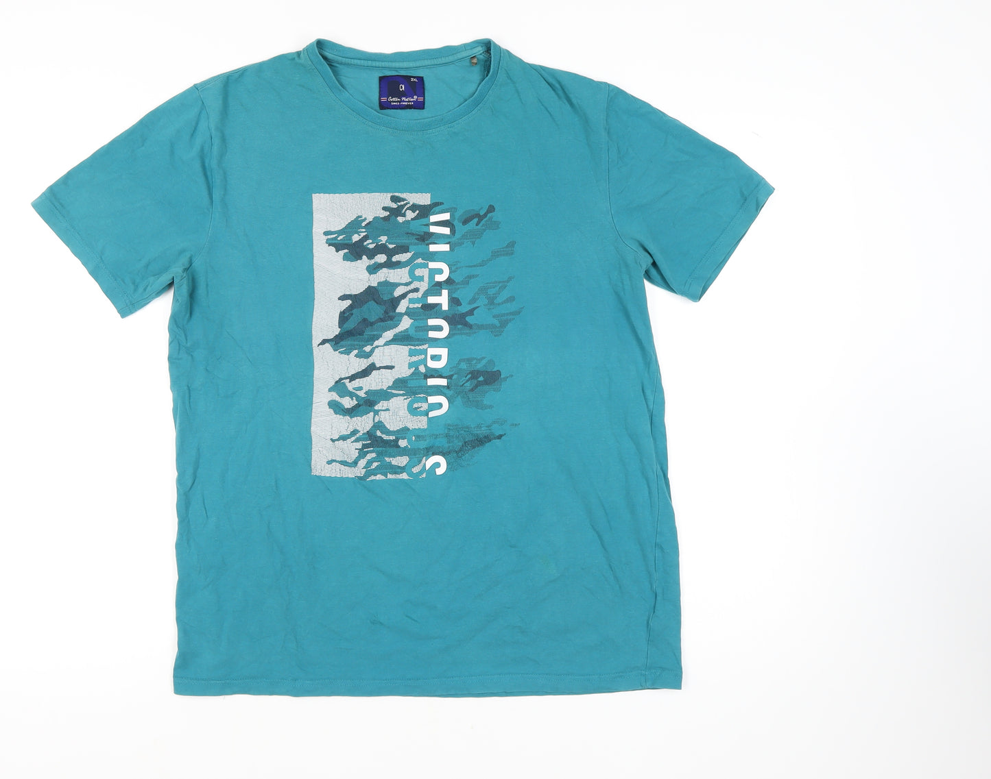Cotton Nation Men’s Blue Graphic 2XL T-Shirt