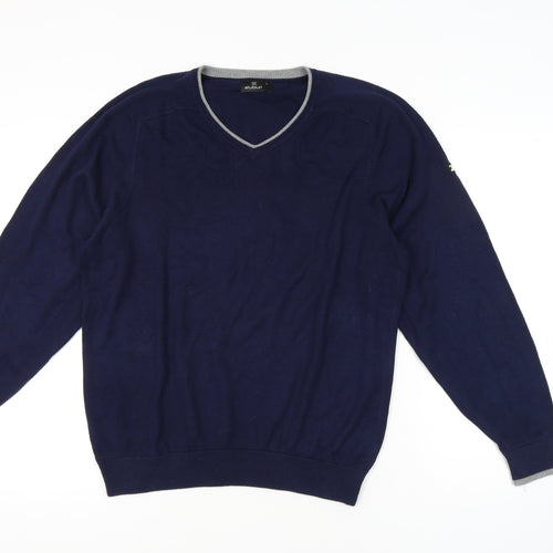 Stuburt Men's Blue V-Neck Pullover Jumper - Size L
