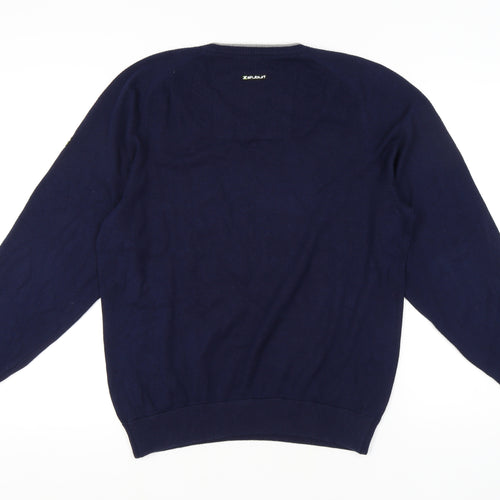 Stuburt Men's Blue V-Neck Pullover Jumper - Size L