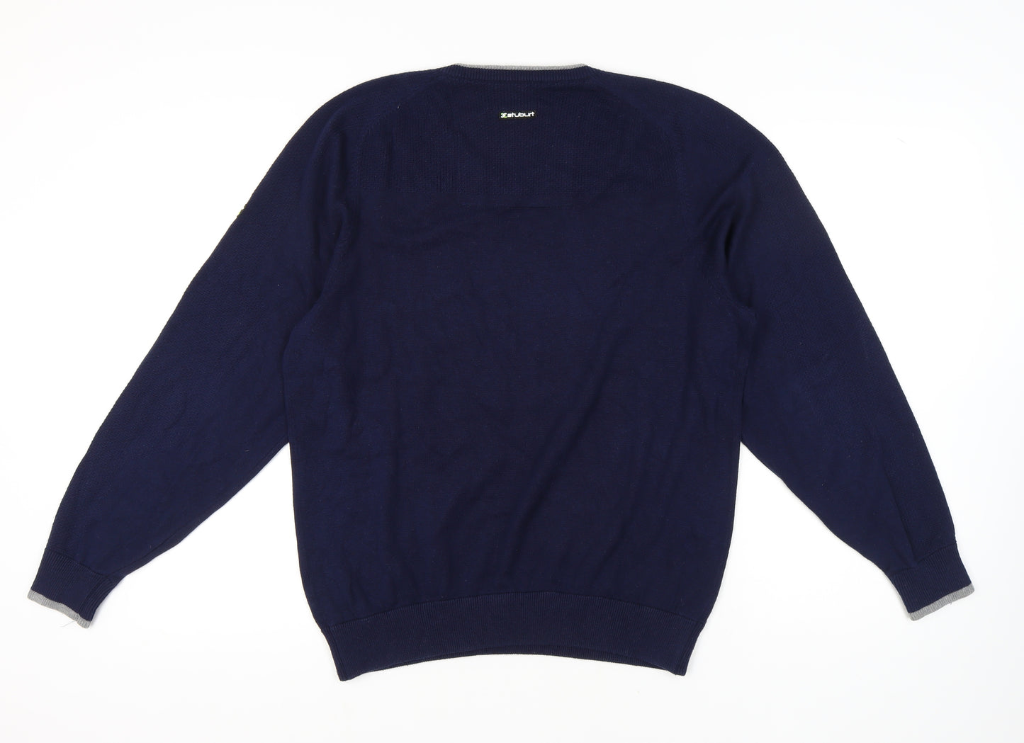 Stuburt Men's Blue V-Neck Pullover Jumper - Size L