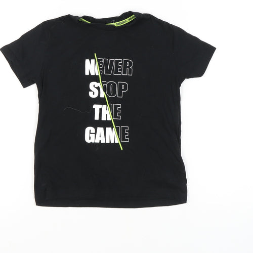 Threadboys Boys Black Graphic T-Shirt, 7-8 Years, Short Sleeve