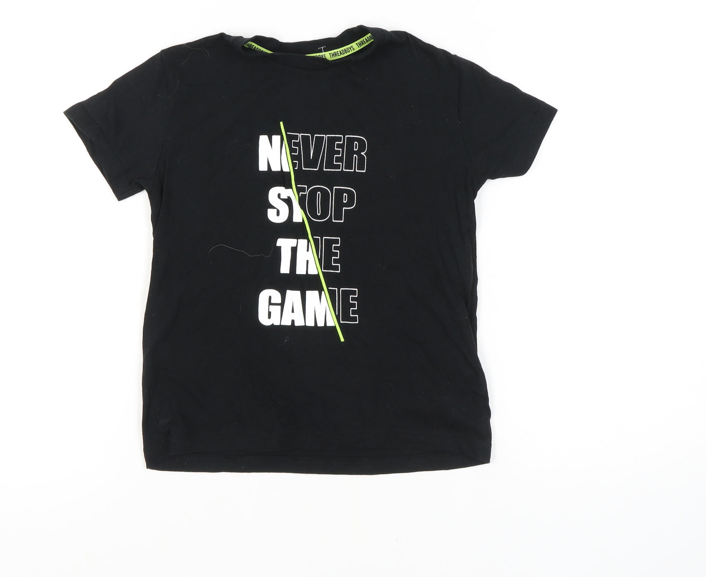Threadboys Boys Black Graphic T-Shirt, 7-8 Years, Short Sleeve