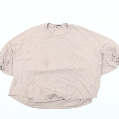 Zara Women's Beige Dolman Sleeve Sweatshirt M