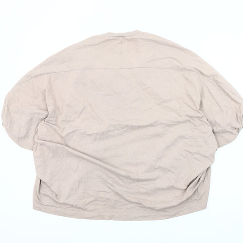 Zara Women's Beige Dolman Sleeve Sweatshirt M