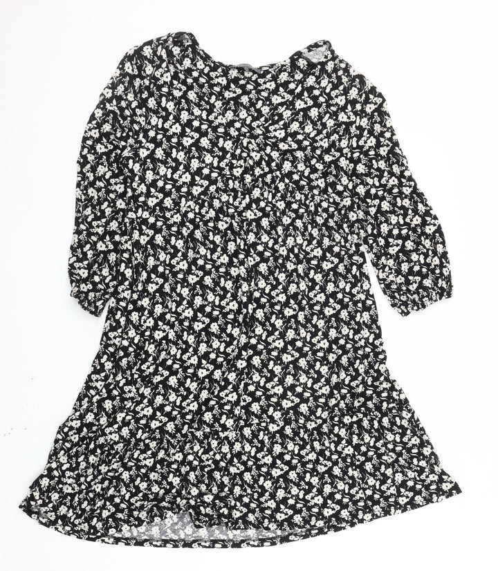 Principles Women's Black Floral Dress Size 10