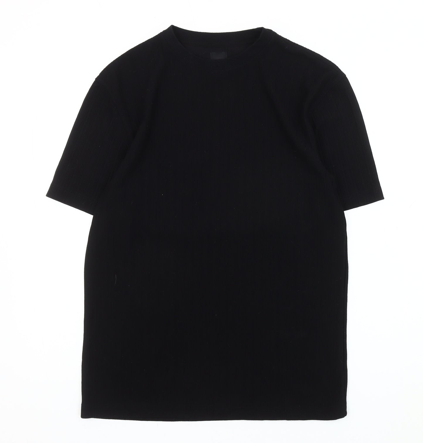 River Island Men's Black Crew Neck T-Shirt, Size S
