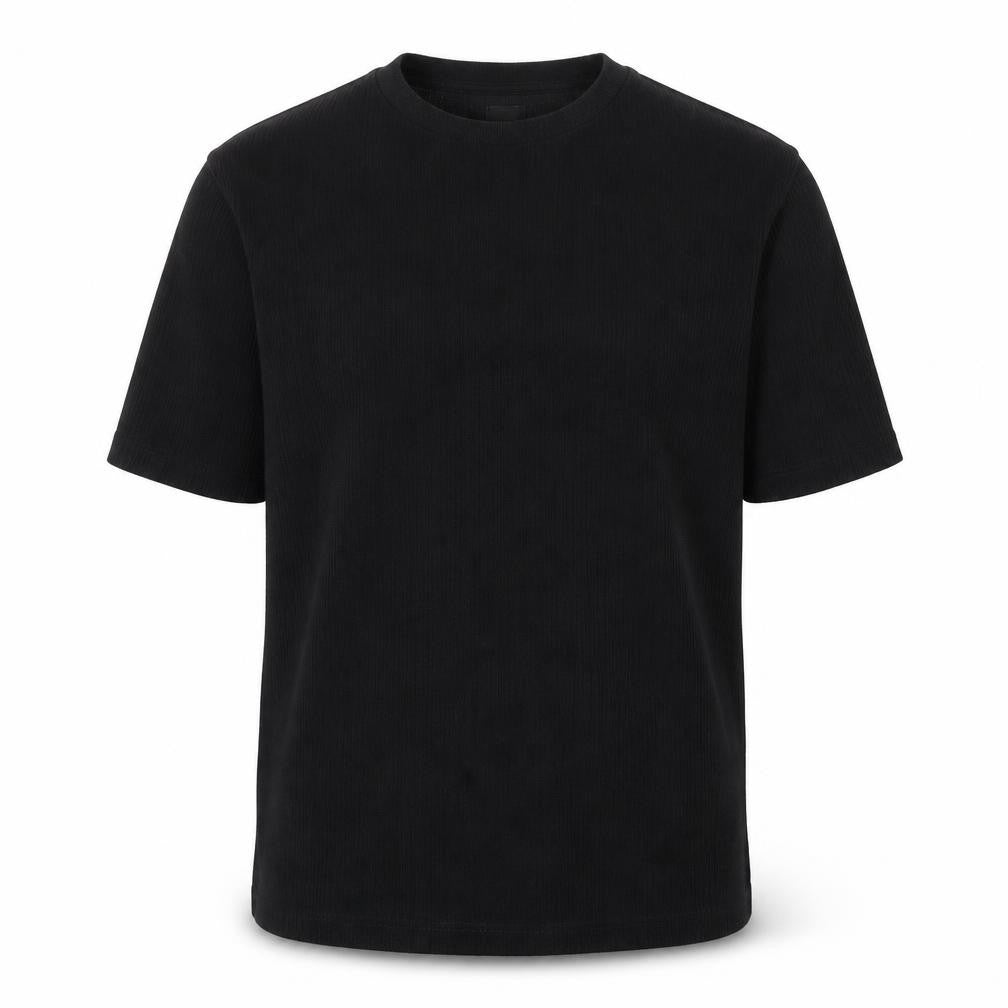 Front view of River Island Men's Black Crew Neck T-Shirt, size S