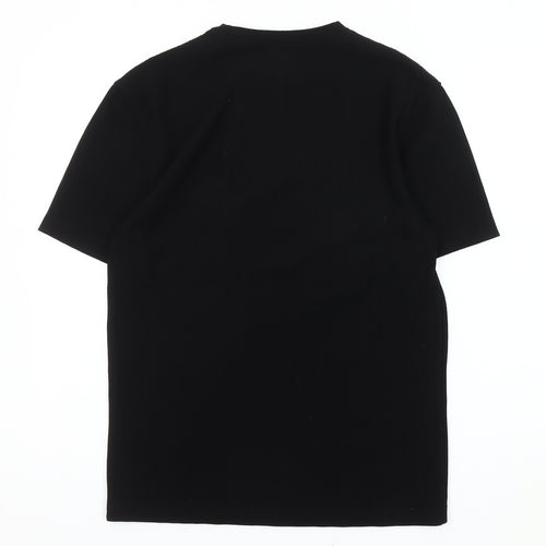 River Island Men's Black Crew Neck T-Shirt, Size S