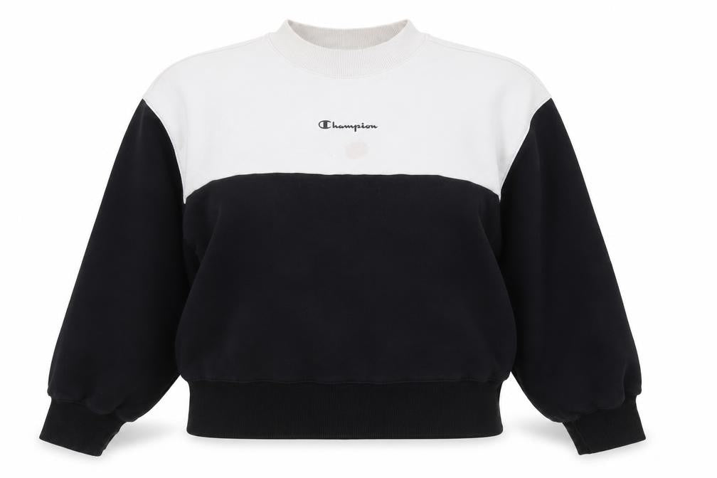 Front view of Champion Women's Black/White Pullover Sweatshirt M