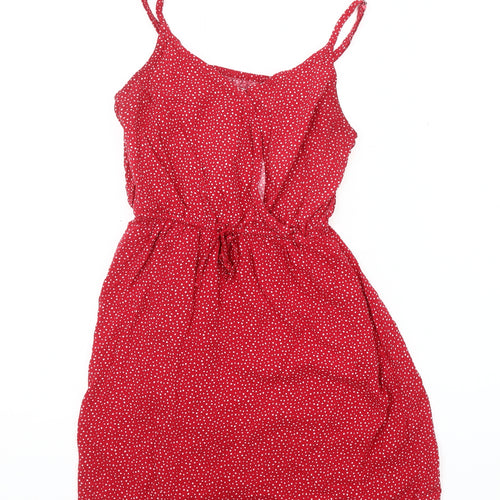 Hollister Women's Red Polka Dot Slip Dress S