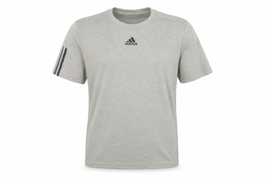 Front view of Adidas Men's Grey T-Shirt, Medium, Gym Wear