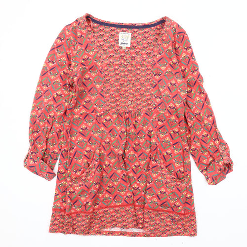 Mantaray Women's Red Geometric Blouse Size 12
