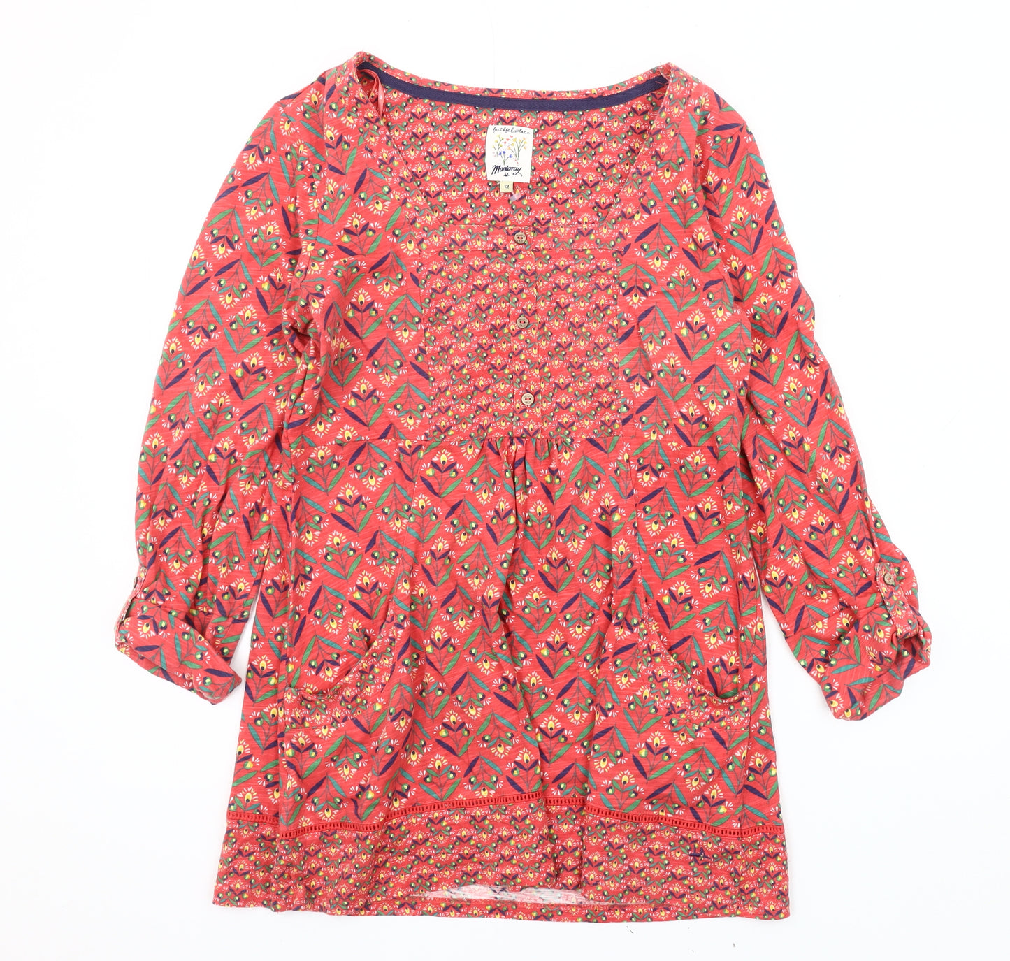 Mantaray Women's Red Geometric Blouse Size 12