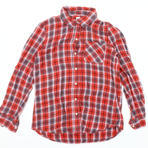 GAP Men's Red Plaid Button-Up Shirt Size S