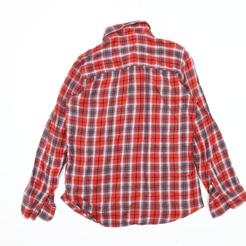 GAP Men's Red Plaid Button-Up Shirt Size S