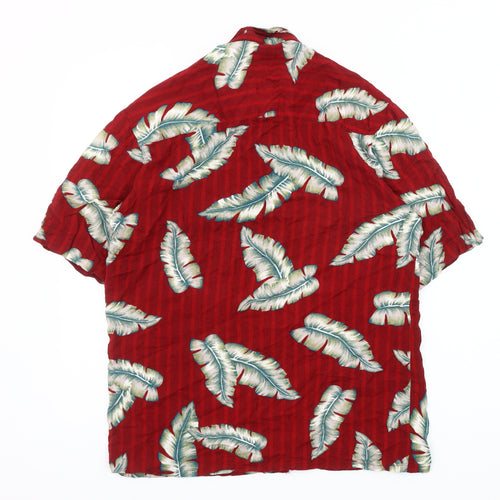Puritan Men's Red Tropical Floral Shirt - Small