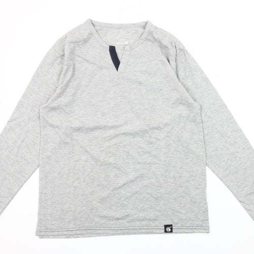 The White Company Men's Grey Long Sleeve Top
