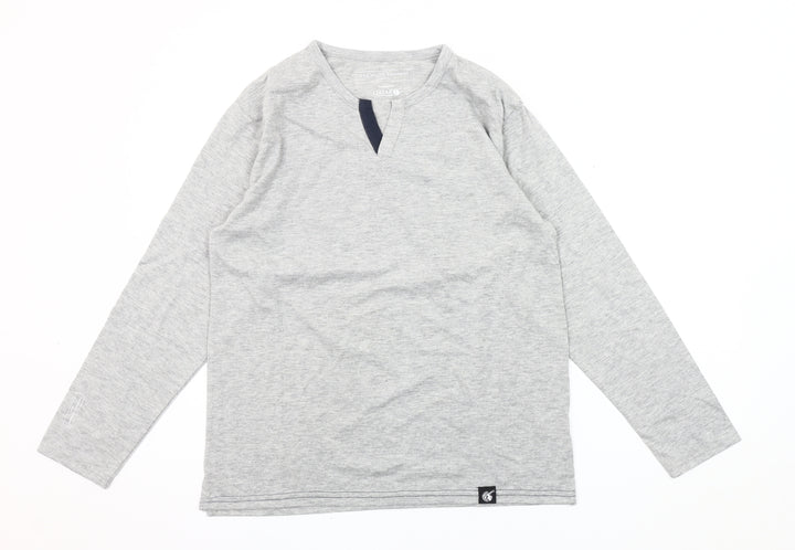 The White Company Men's Grey Long Sleeve Top