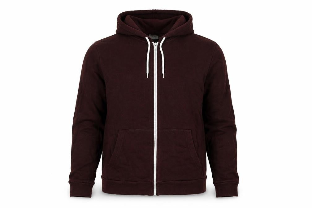 Front view of ASOS Men's Red Full Zip Hoodie Small Size