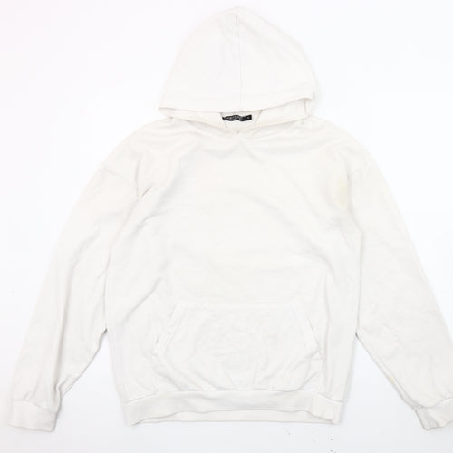 ISAWITFIRST Men's White Pullover Hoodie, Size S