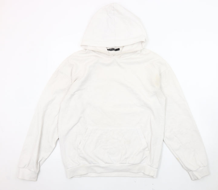 ISAWITFIRST Men's White Pullover Hoodie, Size S