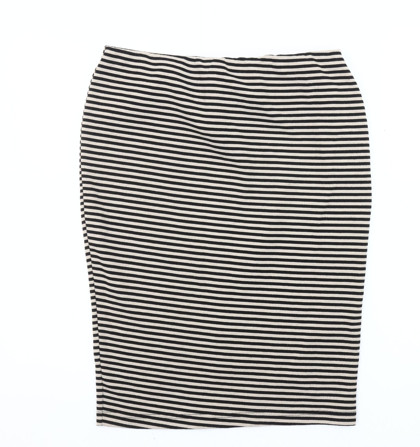 BHS Women’s Black Striped Pencil Skirt Size 12