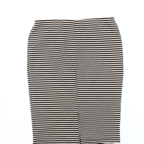 BHS Women’s Black Striped Pencil Skirt Size 12