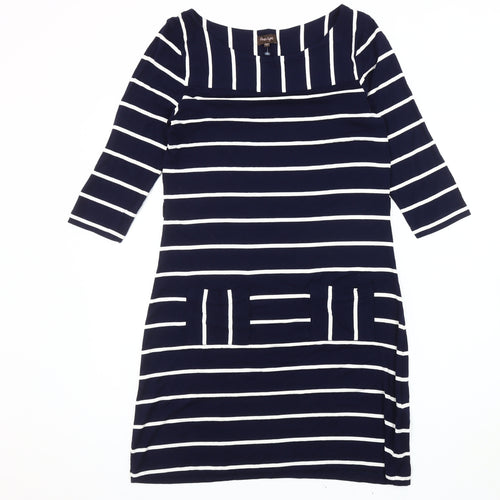 Phase Eight Women's Blue Striped Shift Dress, Size 12