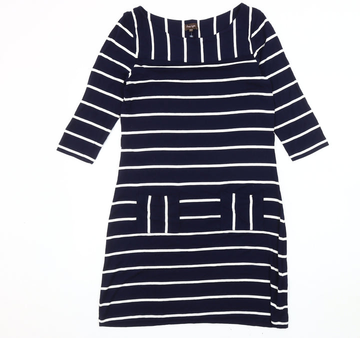 Phase Eight Women's Blue Striped Shift Dress, Size 12
