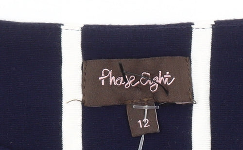 Phase Eight Women's Blue Striped Shift Dress, Size 12