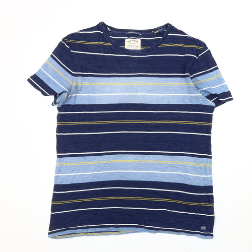 Fat Face Men's Blue Striped T-Shirt L