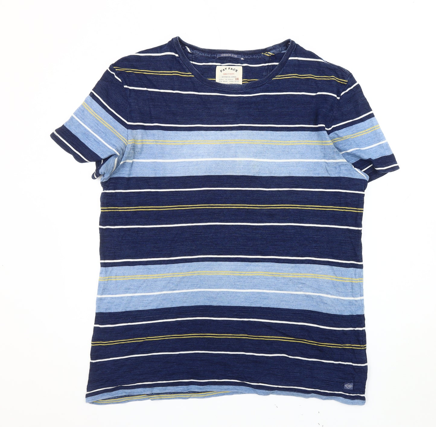 Fat Face Men's Blue Striped T-Shirt L