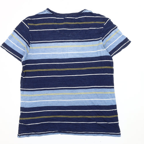 Fat Face Men's Blue Striped T-Shirt L