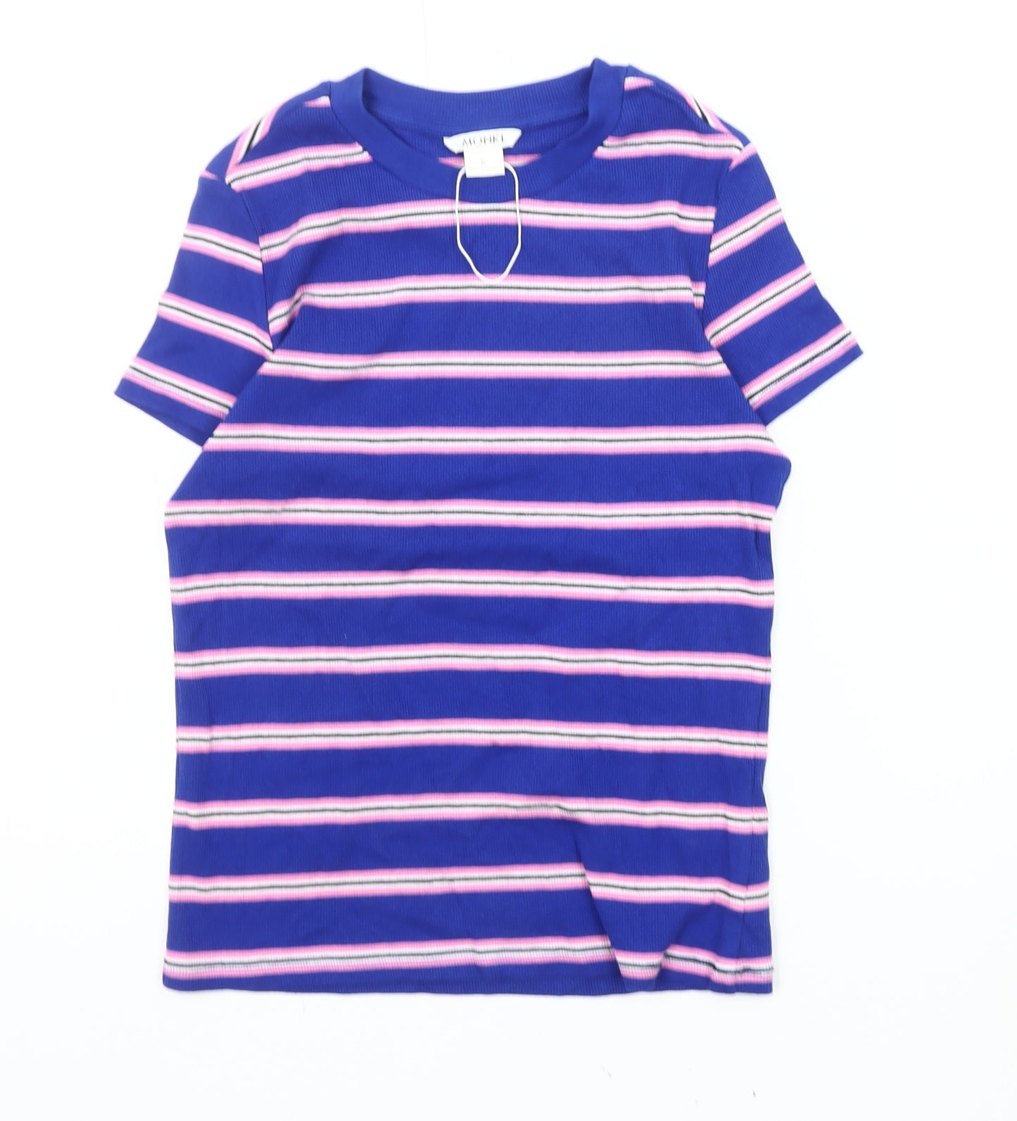 Monki Women's Blue Striped T-Shirt, Size S