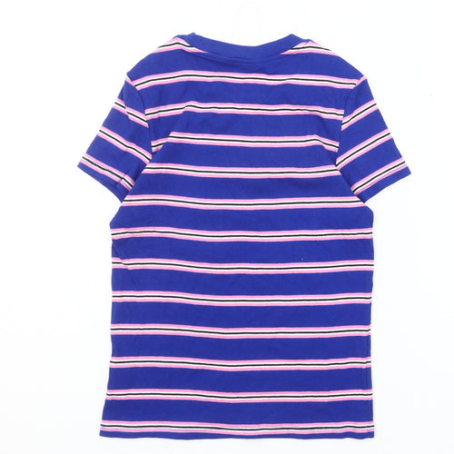 Monki Women's Blue Striped T-Shirt, Size S