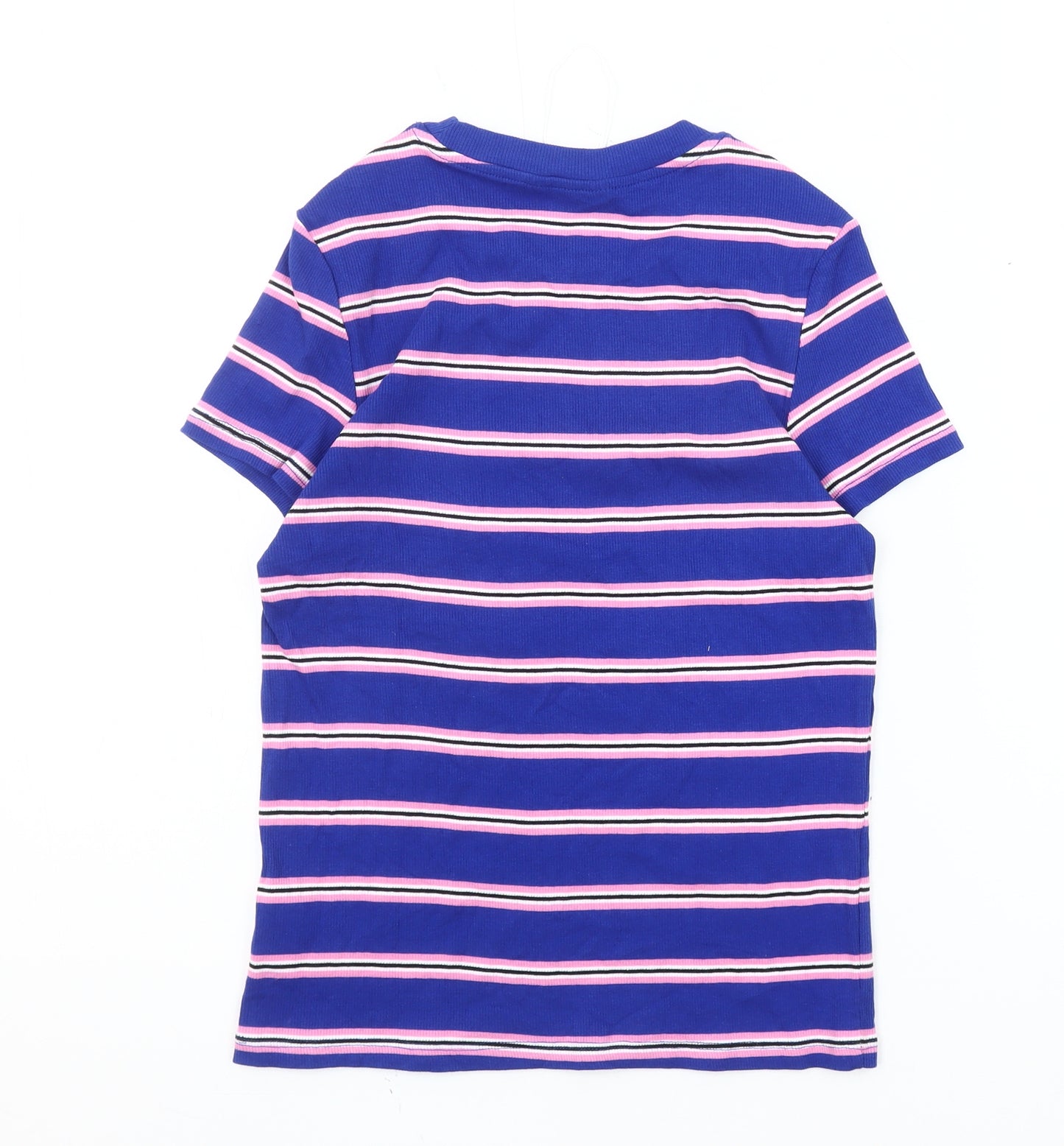 Monki Women's Blue Striped T-Shirt, Size S